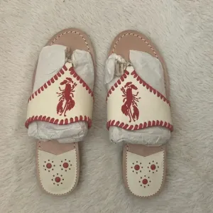 NWOT JACK ROGERS® LOBSTER EMBROIDERED SANDALS