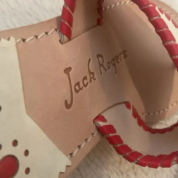NWOT JACK ROGERS® LOBSTER EMBROIDERED SANDALS