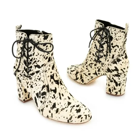 NWOT - MATISSE - White Kristall Calf Hair Side Zip Bootie