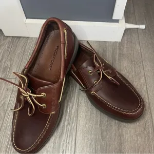 NWOT Rockport Men’s Brown Leather Loafers Size 12W New Without Teg