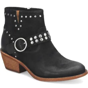 NWOT Sofft Allene II Suede Leather Black Studded Cowboy Boots Bootie Side Zip 6M