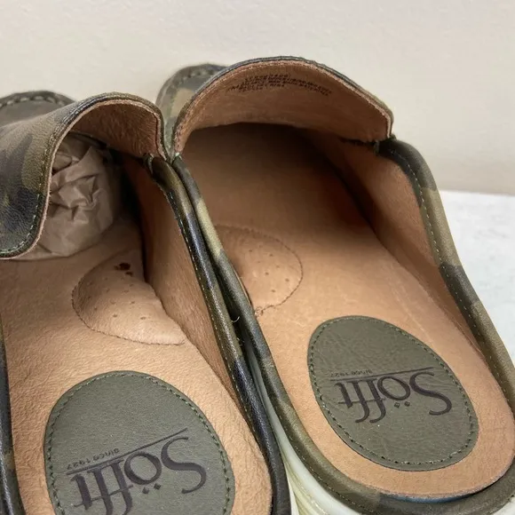 NWOT SOFFT Somers Moc Camo Slip On Sneaker Mules Leather