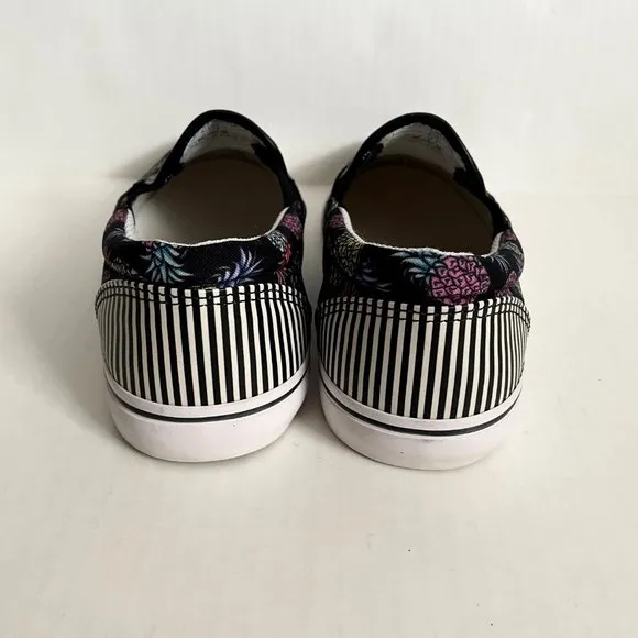 NWOT Sophia Webster Adele Pineapple Print Slip-On Sneaker 7 Black/Multi Canvas