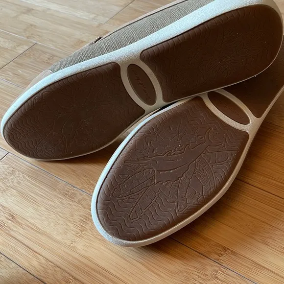 NWOT TOMMY BAHAMA TAORMINA  MENS BROWN CANVAS LOW TOP CASUAL LOAFERS SHOES 11.5