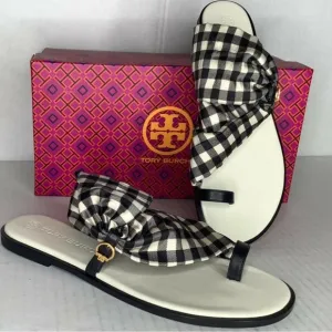 NWOT Tory Burch Scarf Sandals leather white and black