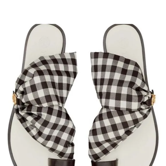 NWOT Tory Burch Scarf Sandals leather white and black