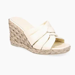 NWOT Vince Ivory Gilian Espadrille Wedge Slide Sandal – Sz 9