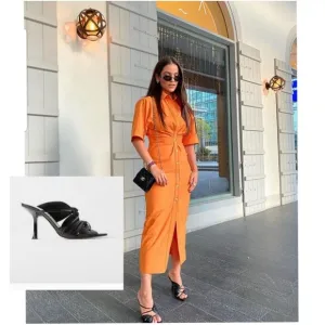 NWOT ZARA Gathered Genuine Leather Heeled Sandals