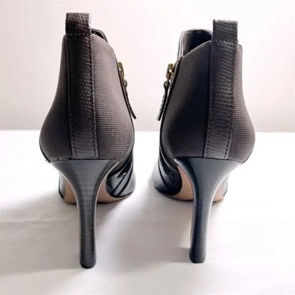 NWOT Franco Sarto Brown Leather Pointed Toe High Heel Booties