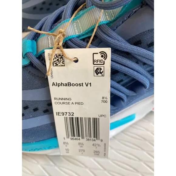 NWT Adidas AlphaBoost V1 Sneakers Women's 10 Crew Blue Lucid Pink