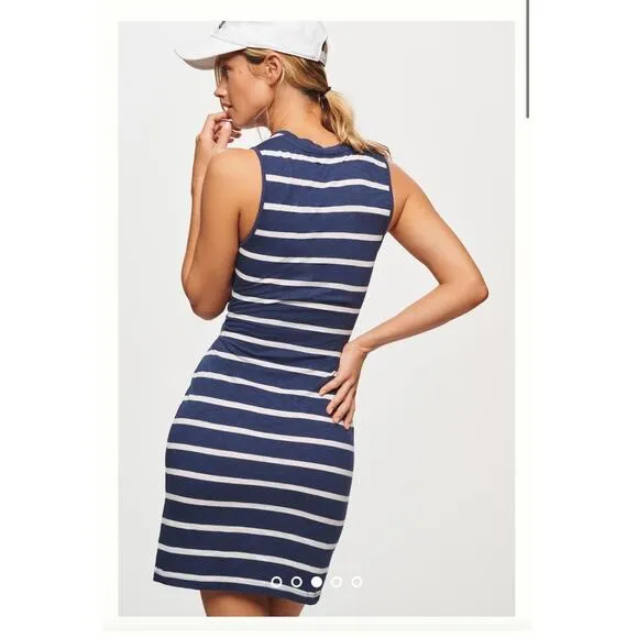 NWT Anthropologie T.LA Blue Motif Twisted Cutout Short Mini Dress Size XL