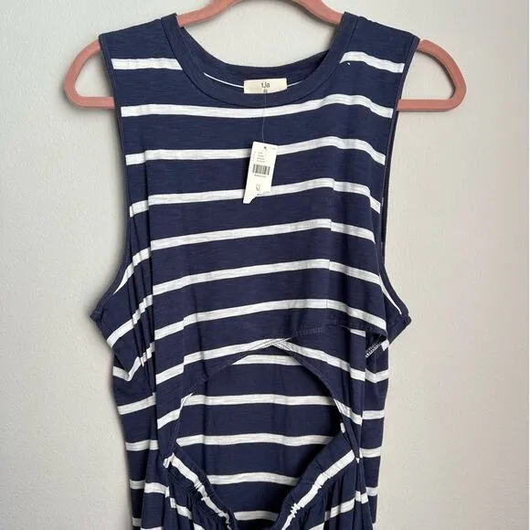NWT Anthropologie T.LA Blue Motif Twisted Cutout Short Mini Dress Size XL