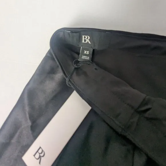 NWT BANANA REPUBLIC | Black Luxe Bias-Cut 100% Silk Midi Skirt Elegant | Size XS