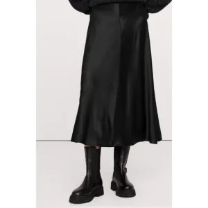 NWT BANANA REPUBLIC | Black Luxe Bias-Cut 100% Silk Midi Skirt Elegant | Size XS