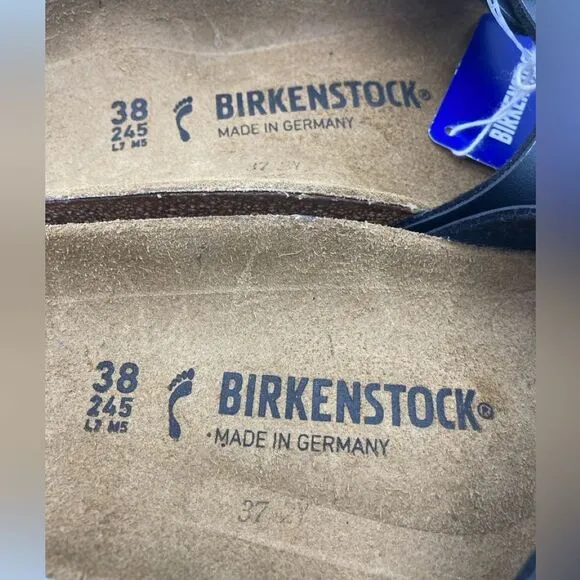 NWT Birkenstock Madrid Metallic Grey Buckle Sandals Size 38/245 Germany
