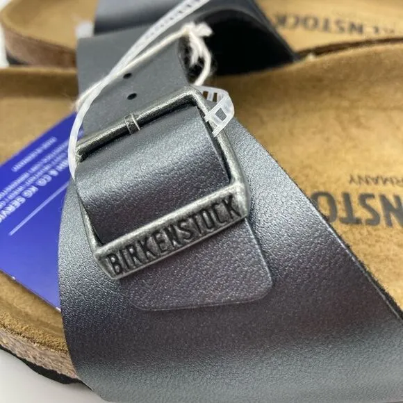 NWT Birkenstock Madrid Metallic Grey Buckle Sandals Size 38/245 Germany