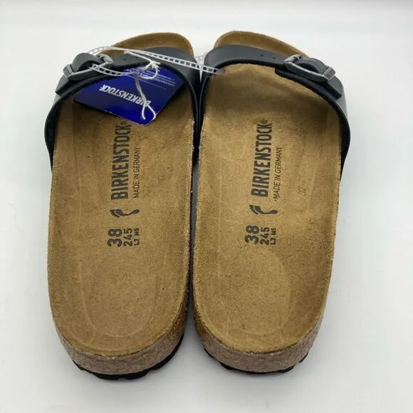 NWT Birkenstock Madrid Metallic Grey Buckle Sandals Size 38/245 Germany