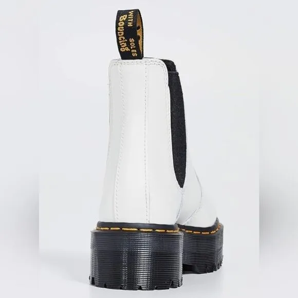 NWT Dr Martens 2976 White Smooth Leather Quad Boots