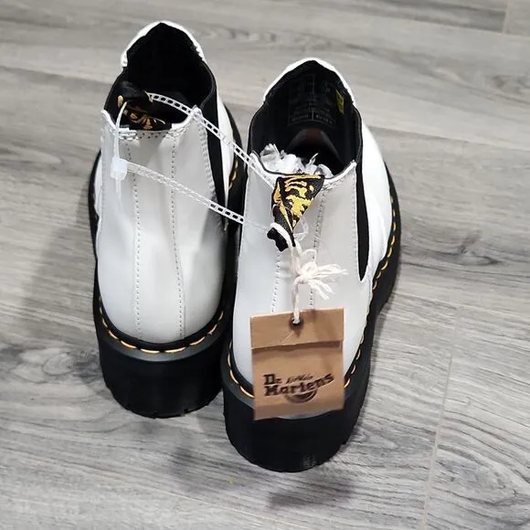 NWT Dr Martens 2976 White Smooth Leather Quad Boots