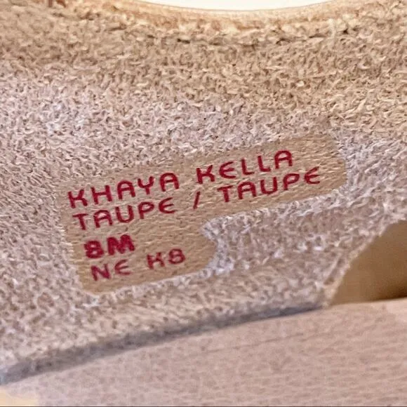 NWT Earth Khaya Kella Leather Platform Sandals Sapphire Taupe 8