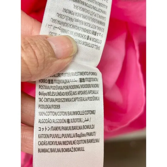 NWT FARM Rio Cut-Out Organic Cotton Sleeveless A-Line Midi Dress Pink Women's M