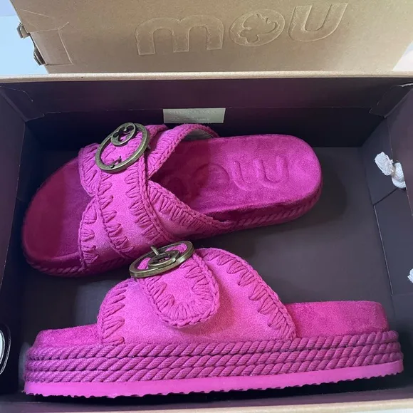 NWT Free People MOU Fruit Punch Slide Sandals Size 37