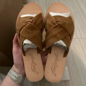 NWT Free People Rio Vista Suede Flats Slide Sandals