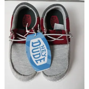 NWT Hey Dude Wally Tri Varsity Crimson Slip On Sneaker Youth Size YT1