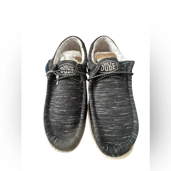 NWT Hey Dude Youth Wally Black Stretch Slip On Loafers in size youth 6