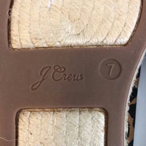 NWT J. CREW Pepper Leopard Twisted-Knot Espadrille Sandal Slides 7