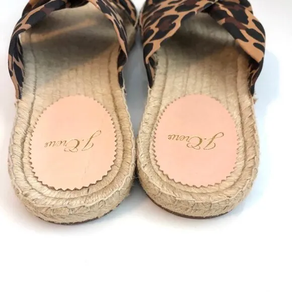 NWT J. CREW Pepper Leopard Twisted-Knot Espadrille Sandal Slides 7