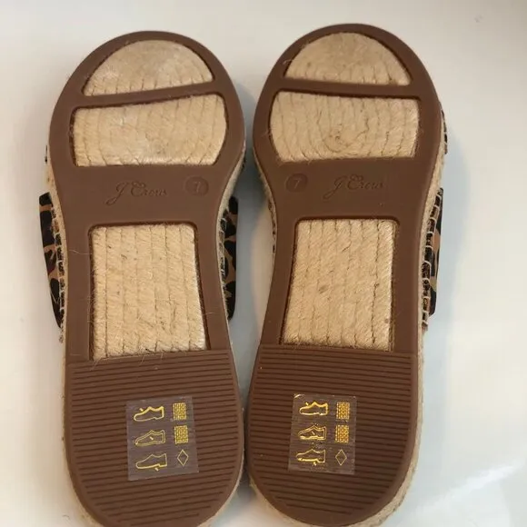 NWT J. CREW Pepper Leopard Twisted-Knot Espadrille Sandal Slides 7