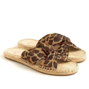 NWT J. CREW Pepper Leopard Twisted-Knot Espadrille Sandal Slides 7