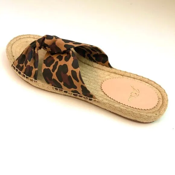 NWT J. CREW Pepper Leopard Twisted-Knot Espadrille Sandal Slides 7