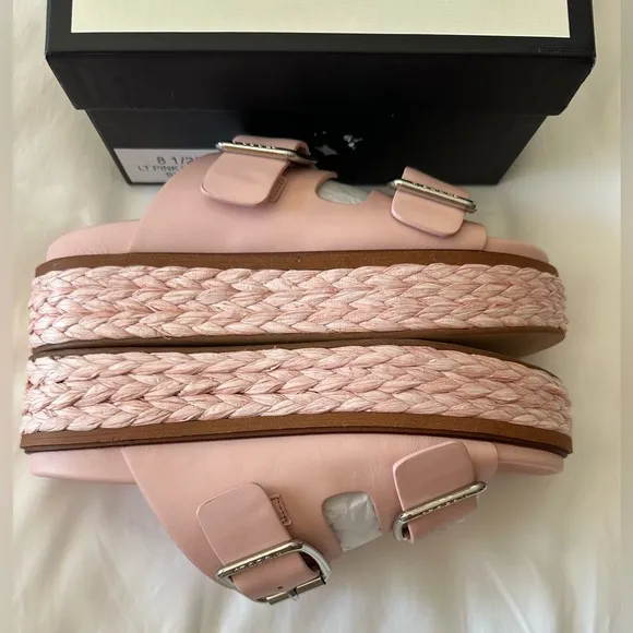 NWT J/SLIDES BONNIE Light Pink Leather Sandal New with box 8.5
