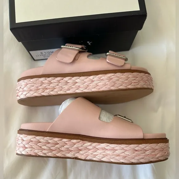 NWT J/SLIDES BONNIE Light Pink Leather Sandal New with box 8.5