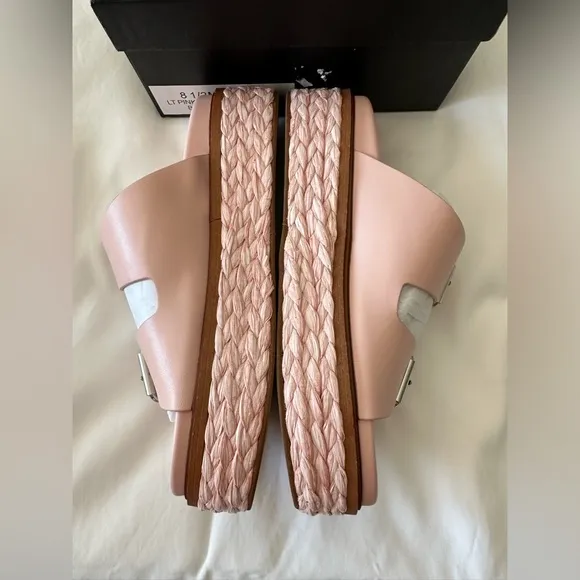 NWT J/SLIDES BONNIE Light Pink Leather Sandal New with box 8.5