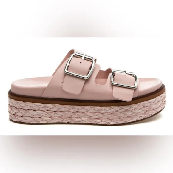 NWT J/SLIDES BONNIE Light Pink Leather Sandal New with box 8.5