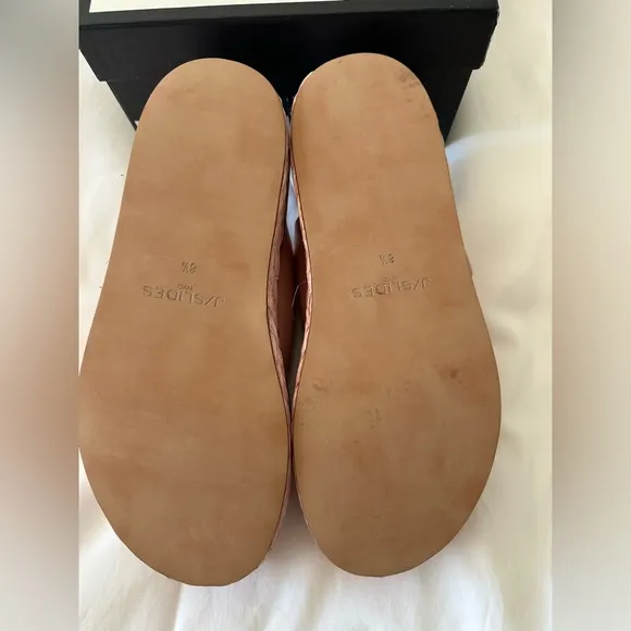 NWT J/SLIDES BONNIE Light Pink Leather Sandal New with box 8.5