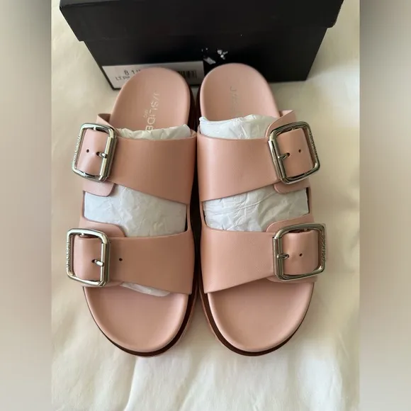 NWT J/SLIDES BONNIE Light Pink Leather Sandal New with box 8.5