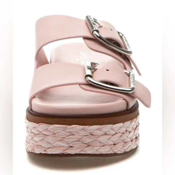 NWT J/SLIDES BONNIE Light Pink Leather Sandal New with box 8.5