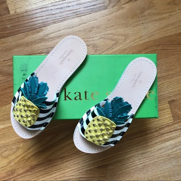 NWT Kate Spade Icarus pineapple slides
