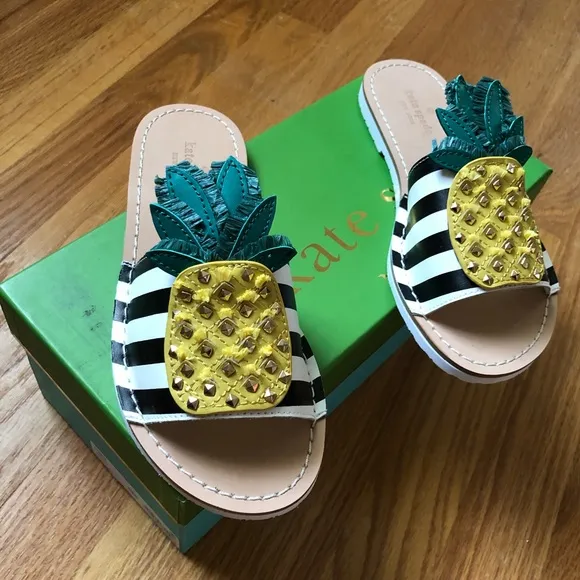 NWT Kate Spade Icarus pineapple slides
