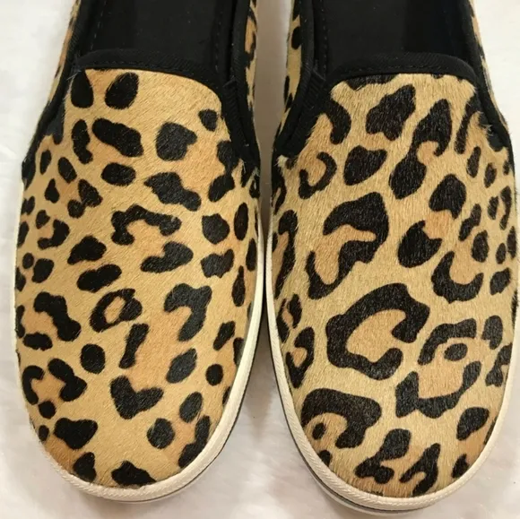 NWT KATE SPADE KEDS Double Deck Leopard Calf Hair Mules Slipon Leopard Slides