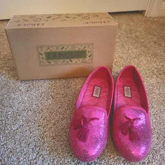 ♥️NWT♥️ L'AMOUR GIRLS FUSHIA DRESS FLATS