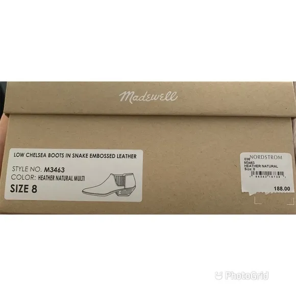 NWT MADEWELL Low Chelsea Leather Boots Sz 8 $188!