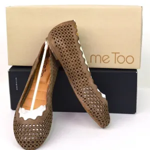 NWT ME TOO  &quot;CARLEE14&quot; BROWN  PERFORATED BALLET  FLATS SIZE 5.5