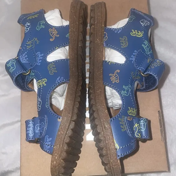 NWT NATURINO SKY Leather sandals Blue with Animals Print