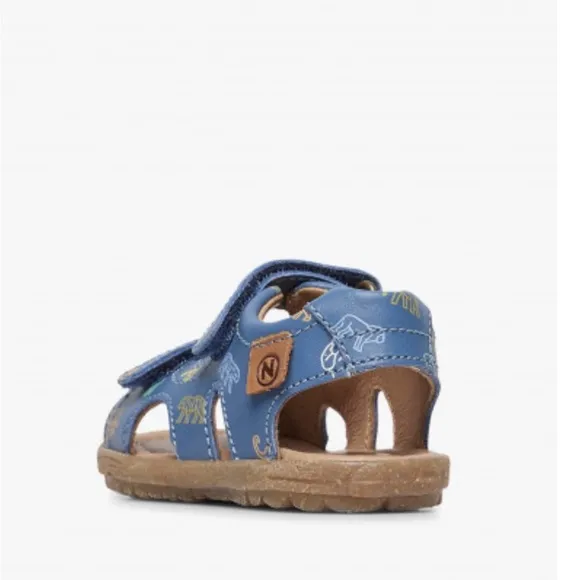 NWT NATURINO SKY Leather sandals Blue with Animals Print