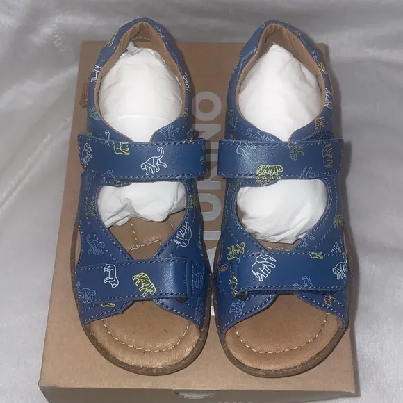 NWT NATURINO SKY Leather sandals Blue with Animals Print